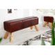 Bancheta din lemn si piele naturala BOCK 120cm