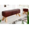Bancheta din lemn si piele naturala BOCK 120cm