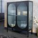 Vitrine - Vitrina moderna din metal si sticla Amsterdam 105cm