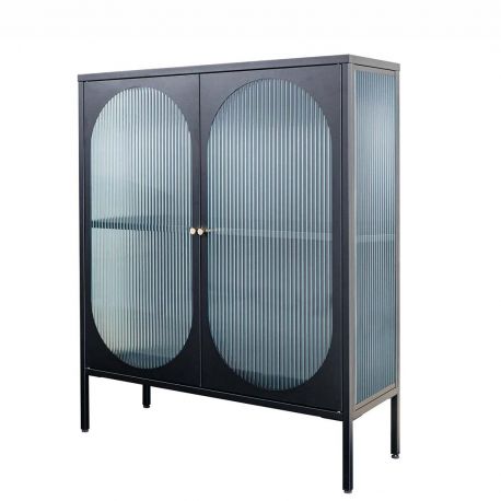 Vitrine - Vitrina moderna din metal si sticla Amsterdam 105cm