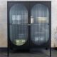 Vitrine - Vitrina moderna din metal si sticla Amsterdam 105cm