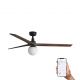 Lustra cu Ventilator Smart sisitem Tuya cu telecomanda KLIM L 150cm, negru/ nuc