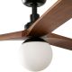 Lustre cu ventilator - Lustra cu Ventilator aplicat tavan cu telecomanda KLIM M 125cm, negru/ nuc