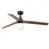 Lustra cu Ventilator aplicat tavan cu telecomanda KLIM M 125cm, negru/ nuc