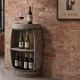 Biblioteci-Rafturi - Raft jumătate de butoi de vin, Bodega 80cm pin natur