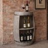 Raft jumătate de butoi de vin, Bodega 80cm pin natur