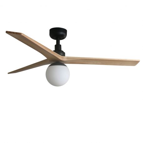 Lustre cu ventilator - Lustra cu Ventilator aplicat tavan cu telecomanda KLIM M 125cm, negru/ pin