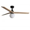 Lustra cu Ventilator aplicat tavan cu telecomanda KLIM M 125cm, negru/ pin