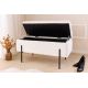Banchete-Tabureti - Bancheta tapitata cu spatiu de depozitare LOFT 100cm boucle white