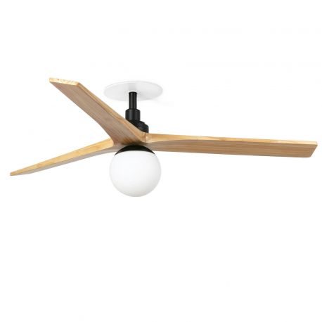 Lustre cu ventilator - Lustra cu Ventilator incastrat tavan cu telecomanda KLIM M 125cm, negru/ pin