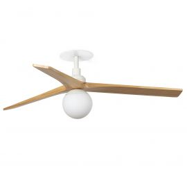 Lustre cu ventilator - Lustra cu Ventilator incastrat tavan cu telecomanda KLIM M 125cm, alb/ pin