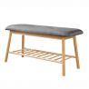 Bancheta cu raft pentru hol, baie sau dressinguri ZEN-BO 90cm bambus