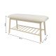 Banchete-Tabureti - Bancheta cu raft pentru hol, baie sau dressinguri ZEN-BO 90cm bambus