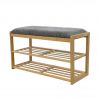 Bancheta cu raft pentru pantofi ZEN-BO 80cm bambus