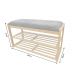 Banchete-Tabureti - Bancheta cu raft pentru pantofi ZEN-BO 80cm bambus