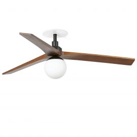 Lustre cu ventilator - Lustra cu Ventilator incastrat tavan cu telecomanda KLIM M 125cm, negru/ nuc