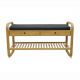Banchete-Tabureti - Bancheta cu raft pentru pantofi si sertare ZEN-BO 100cm bambus