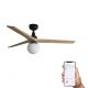 Lustra cu Ventilator smart sistem TUYA si telecomanda KLIM M 125cm, negru/ pin