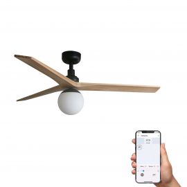 Lustre cu ventilator - Lustra cu Ventilator smart sistem TUYA si telecomanda KLIM M 125cm, negru/ pin