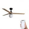 Lustra cu Ventilator smart sistem TUYA si telecomanda KLIM M 125cm, negru/ pin