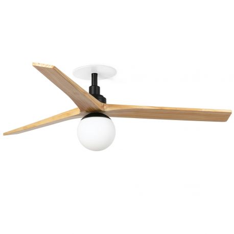 Lustre cu ventilator - Lustra cu Ventilator incastrabil smart sistem TUYA si telecomanda KLIM M 125cm, negru/ pin