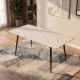 Mese dining - Masa dining cu blat ceramic Milano alb 140x80cm