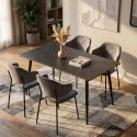 Masa dining cu blat ceramic Milano gri 120x80cm