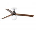 Lustra cu Ventilator incastrabil smart sistem TUYA si telecomanda KLIM M 125cm, negru/ nuc