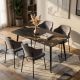 Mese dining - Masa dining cu blat ceramic Milano Aurora Oro 120x80cm