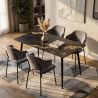 Masa dining cu blat ceramic Milano Aurora Oro 120x80cm