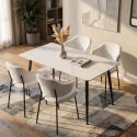 Masa dining cu blat ceramic Milano Alb 120x80cm
