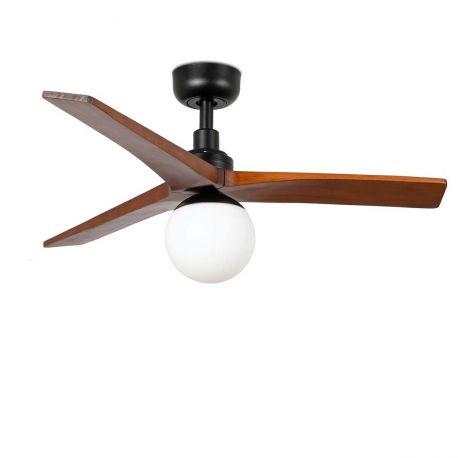 Lustre cu ventilator - Lustra cu Ventilator aplicat tavan cu telecomanda KLIM S 92,5cm, negru/ nuc