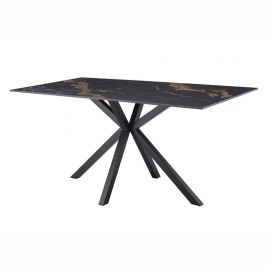 Masa dining cu blat ceramic GALAXIE Aurora Oro 160x90cm