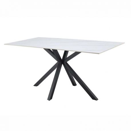 Mese dining - Masa dining cu blat ceramic GALAXIE alb 160x90cm