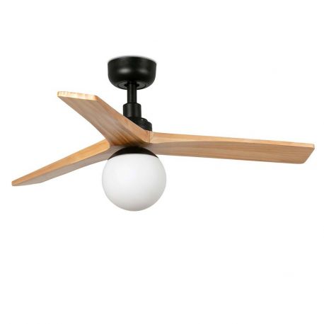 Lustre cu ventilator - Lustra cu Ventilator aplicat tavan cu telecomanda KLIM S 92,5cm, negru/ pin