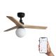 Lustre cu ventilator - Lustra cu Ventilator smart sistem TUYA si telecomanda KLIM S 92,5cm, negru/ pin