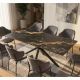 Mese dining - Masa dining cu blat ceramic GALAXIE Aurora Oro 180x90cm