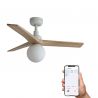 Lustra cu Ventilator smart sistem TUYA si telecomanda KLIM S 92,5cm, alb/ pin