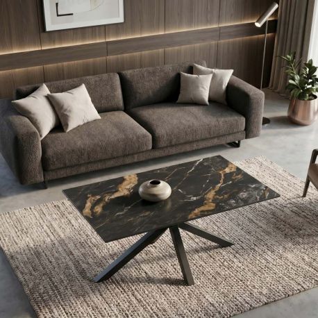 Masute Living - Masuta de cafea cu blat ceramic GALAXIE Aurora Oro 100x60cm