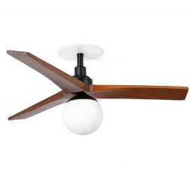 Lustre cu ventilator - Lustra cu Ventilator incastrat tavan cu telecomanda KLIM S 92,5cm, negru/ nuc
