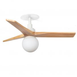Lustre cu ventilator - Lustra cu Ventilator incastrat tavan cu telecomanda KLIM S 92,5cm, alb/ pin