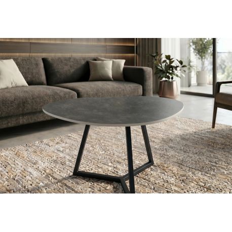 Masute Living - Masuta de cafea cu blat ceramic gri MARVELOUS 70cm
