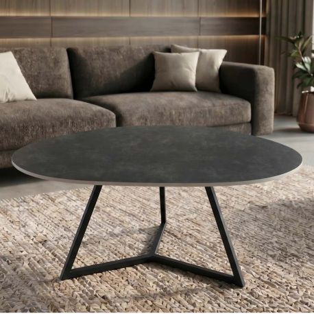 Masute Living - Masuta de cafea cu blat ceramic gri MARVELOUS 90cm