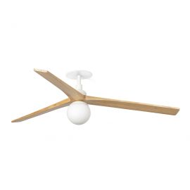 Lustre cu ventilator - Lustra cu Ventilator incastrat tavan cu telecomanda KLIM L 150cm, alb/ pin