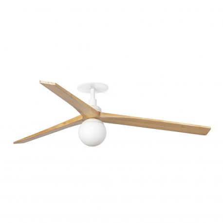 Lustre cu ventilator - Lustra cu Ventilator incastrat tavan cu telecomanda KLIM L 150cm, alb/ pin