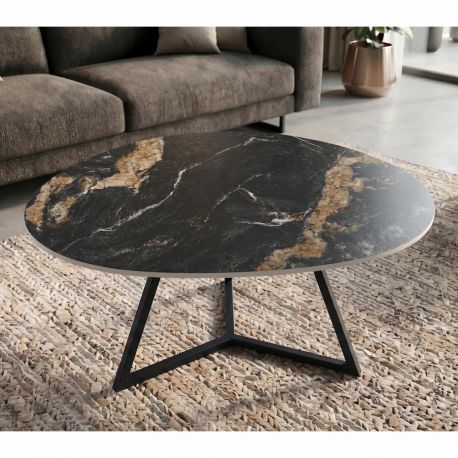 Masute Living - Masuta de cafea cu blat ceramic Aurora Oro MARVELOUS 90cm