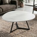 Masuta de cafea cu blat ceramic alb MARVELOUS 90cm