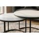 Masute Living - Set de 2 masute cu blat ceramic alb ELEGANCE 75cm