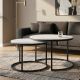 Masute Living - Set de 2 masute cu blat ceramic alb ELEGANCE 75cm