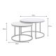 Masute Living - Set de 2 masute cu blat ceramic alb ELEGANCE 75cm